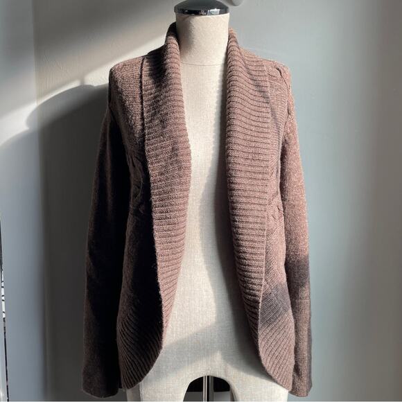 Isabella Bird Anthropologie Wool Shawl Cardigan – Taupe Brown Size M - Picture 3 of 4